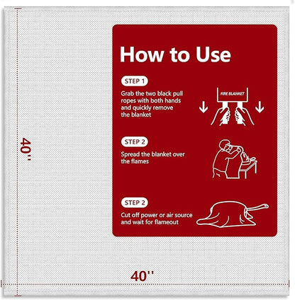 2Pack 39.3x39.3In Large Fire Blanket, Fiberglass Fire Emergency Blankets, Suppression Flame Retardant Fireproof Survival Safety Blanket for Kitchen Home Car Office Warehouse School Fireplace