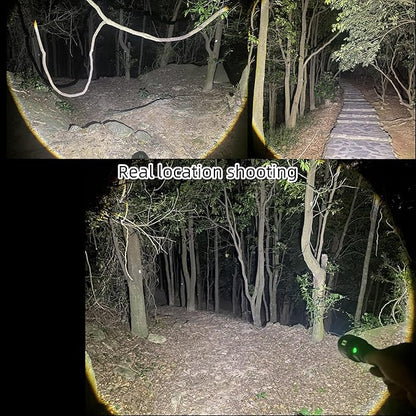 Rechargeable Military Flashlight, 220,000LM Powerful Tactical Flashlight, 5000 mAh LED Variable Focus, Up to 50 Hours of Continuous Use, for Camping Expeditions and Emergencies