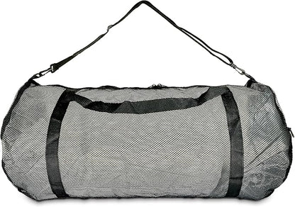 Mesh Duffle Bag with Shoulder Strap | Large Dive Bag for Scuba Diving Gear, Snorkeling, Freediving, Spearfishing, Swimming & Beach | Heavy-Duty Mesh Duffel Bag for Quick Drying