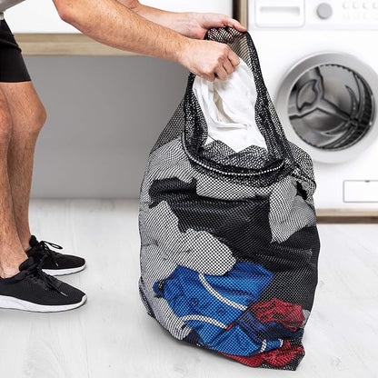 Champion Sports Mesh Equipment Bag – Heavy-Duty Nylon Drawstring Bag with Lock & ID Tag, Breathable Storage Sack for Balls, Swim Gear, Laundry & Toys, Multiple Sizes & Colors