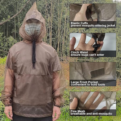 Aventik No-See-Um Mesh Mosquito Suit, Pants & Jacket Set for Outdoor, Multiple Sizes to Fit Everyone Stay Safe and Cool