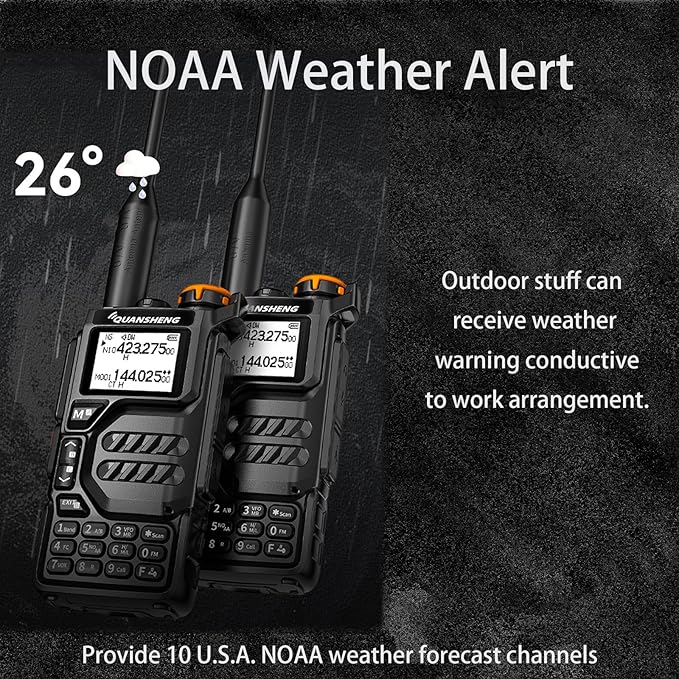 2 Packs Quansheng UV-K5 Radio USB-C Charging Dual Band Two Way Radio Long Range for Adult 5W Long Range Handheld Radio NOAA Scrambler/DTMF One Key Copy with 771 Antenna