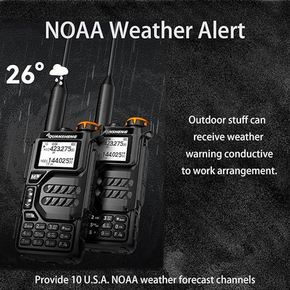 2 Packs Quansheng UV-K5 Radio USB-C Charging Dual Band Two Way Radio Long Range for Adult 5W Long Range Handheld Radio NOAA Scrambler/DTMF One Key Copy with 771 Antenna