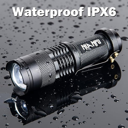 5 Pack SK-68 3 Modes Handheld Mini Cree Q5 LED Flashlight Torch Tactical Lamp 7w 300lm Adjustable Focus Zoomable Light