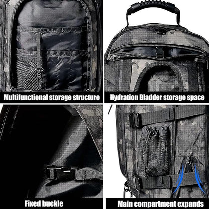 Expandable 40-64L Military Tactical Backpack 3 Day Bag Hiking Gym Sport Camping
