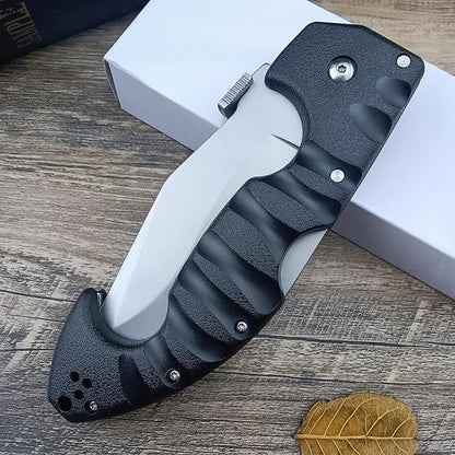 10.4in Unisex Adult Lockback Folding Knife - Tri-Ad Lock Pocket Knife with AUS8 Steel blade and Nylon Glass Fiber Handle，Thumb Plate and Belt Clip, for EDC Camping Hunting Survival