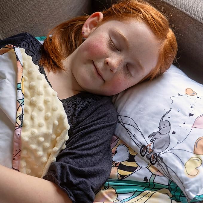 JumpOff Jo - Extra Long Toddler Nap Mat for Preschool, Daycare and Kindergarten - Sleeping Bag for Kids with Removable Pillow and Ultra Soft Blanket - Tulip Fields