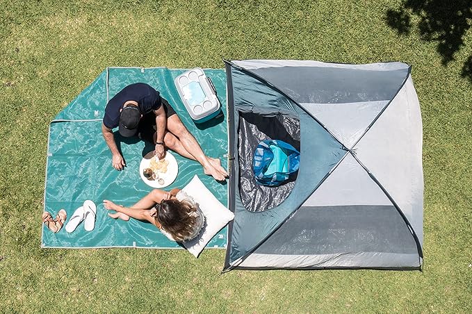 CGEAR Original Sand-Free Outdoor Rug Camping Mat - Water-Resistant & Anti-Fade Material - Military-Grade - Reversible Design - Area Rug for Beach, RV, & Picnics - includes Travel Bag