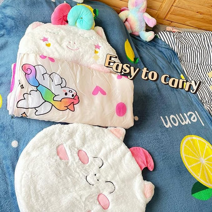 Happy Kids Sleeping Bag, Animal Bags, Sleepy Sack, Comfy, Cozy, Compact, Sleeping Bag with Pillow, Soft Pillow, Nap Mat, Wram Plush with Cotton, Slumber Bag