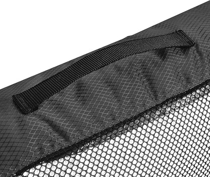 Amazon Basics Large Packing Cubes for Travel, Packing Organizers, 4-Piece-Set With Double Zipper Pulls and Mesh Top Panel, 100% Durable Polyester, Black, 17.5"L x 12.8"W x 3.3"H