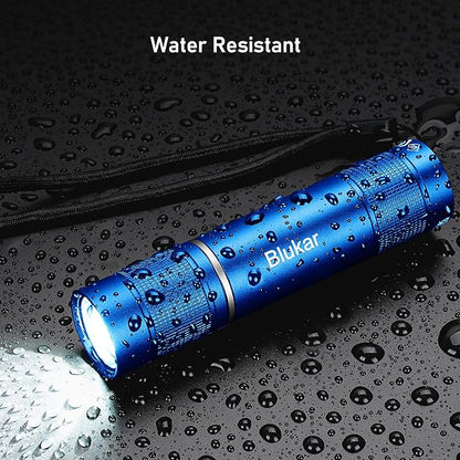 Flashlight Rechargeable,2000L High Lumens Tactical Flashlight,Super Bright Small LED Flash Light-Zoomable,Adjustable Brightness,Long Lasting for Camping,Outdoors,Christmas Gifts Men&Women-Blue