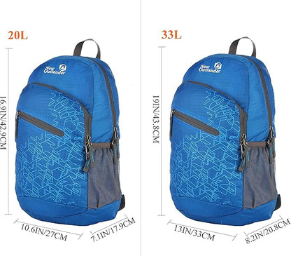 Outlander Packable Handy Lightweight Travel Hiking Backpack Daypack-Dark Blue-L