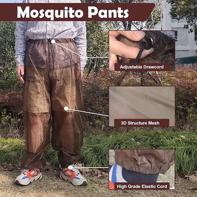 Aventik Mosquito Jacket Mosquito Pants Mosquito Suit No-See-Um Mesh, Super Light, Keep Safe Cool, UV Protection