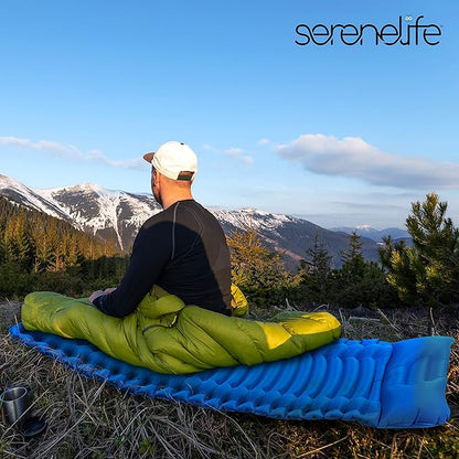 Backpacking Air Mattress Sleeping Pad - Self Inflating Waterproof Lightweight Sleep Pad Inflatable Camping Sleeping Mat w/Carrying Bag