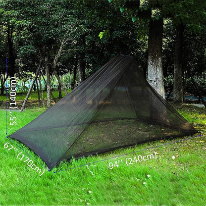 No-See-Ums Camping Mosquito Net Bed Compact and Ultra-Light for Travel，Finest Holes Mesh 2000 Noseeum Netting for Camping and Hiking, Without Sleeping Mat
