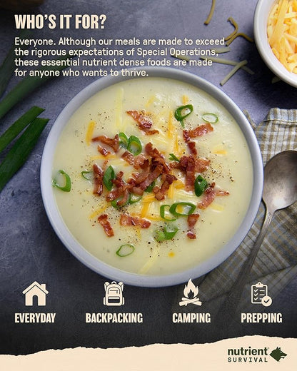 Nutrient Survival Potato Flakes, Powdered Vitamin Potato (30 Servings) for Mashed Potatoes, Soups, Emergency Food Supply & Camping Supplies, 38 Nutrients, Shelf Stable Up to 25 Years, One Can