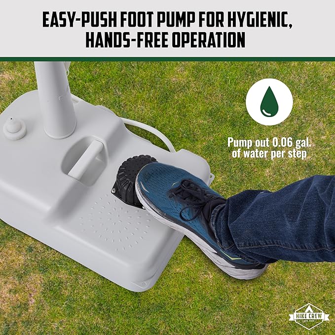 Hike Crew Portable Camping Sink & Toilet | Large Hand Washing Station with 4.5 Gal Capacity, Hands-Free Foot Pump, Faucet, Soap Dispenser & Towel Rack | Includes Travel Toilet with 5 Gal Waste Tank
