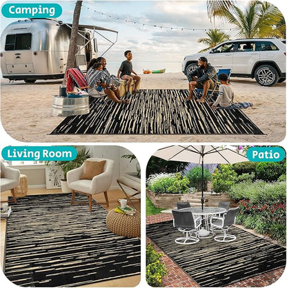 HEBE Outdoor Rug 6' x 9' Waterproof for Patios Clearance, Reversible Plastic Straw Rug Camping Carpet, Indoor Outdoor Area Rugs Patio Mats for RV,Picnic,Backyard,Deck,Balcony,Porch