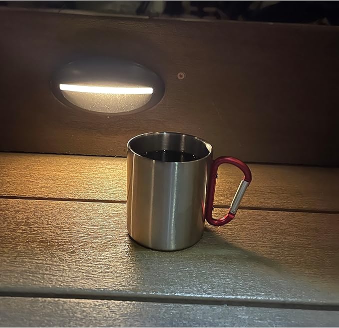 Life Gear Stainless Steel Double Walled Mug with Carabiner Handle - Portable Rockclimbing, Hiking, Backpacking or Camping Travel Cup 10 oz