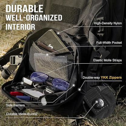 OneTigris MOLLE Pouch, Tactical Admin Pouch Belt EDC Tool Organizer Zippered Utility Waist Pack 7.5"x5"x2"