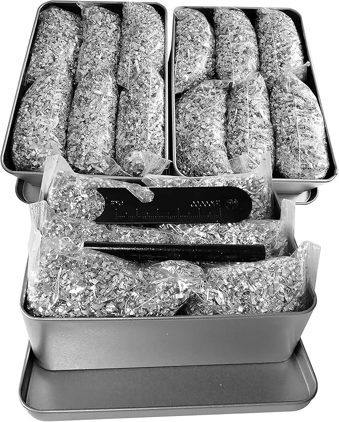 egreen Emergency Fire Starter Ferro Rod Striker Magnesium 6 Bags for Camping Hiking Bushcraft Survival Outdoor Hurricane + Free Tin Box (18 Bags Magnesium + Ferro & Striker)