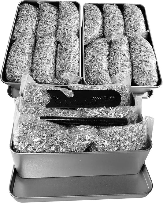 egreen Emergency Fire Starter Ferro Rod Striker Magnesium 6 Bags for Camping Hiking Bushcraft Survival Outdoor Hurricane + Free Tin Box (18 Bags Magnesium + Ferro & Striker)