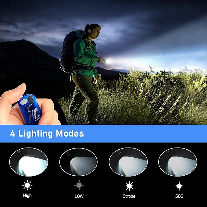Flashlight Rechargeable,2000L High Lumens Tactical Flashlight,Super Bright Small LED Flash Light-Zoomable,Adjustable Brightness,Long Lasting for Camping,Outdoors,Christmas Gifts Men&Women-Blue