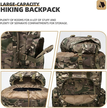 King'sGuard 100L Camping Hiking Backpack Molle Rucksack Military Camping Backpacking Daypack