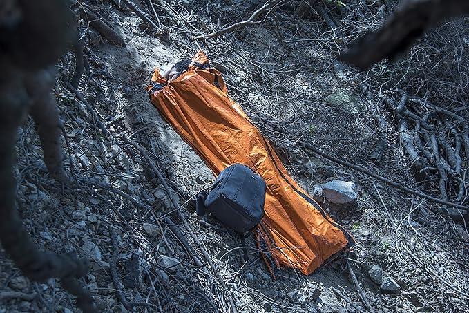 SE Survivor Series Orange Emergency Sleeping Bags with Drawstring Carrying Bags (2-Pack) - EB122OR-2