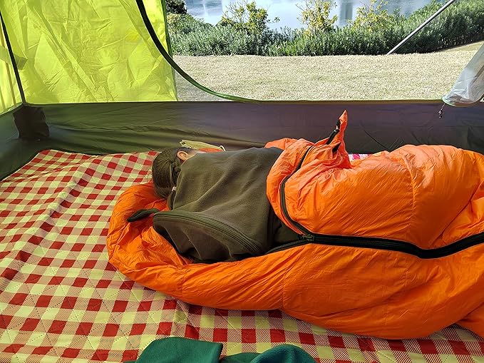 Sleeping Bag Liner, Camping Sleep Sack Travel Sheet Camping Blanket for Outdoor Indoor Used with Zipper