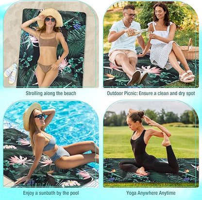 HYSEAS Lightweight Ultra-Thin Beach Towel, Oversized for Adult 78"X35", Sand Free, Quick Dry, Ideal for Swimming, Beach, Yoga, Travel, Camping, Essential Beach Accessory & Vacation Gift, Paradise Bird