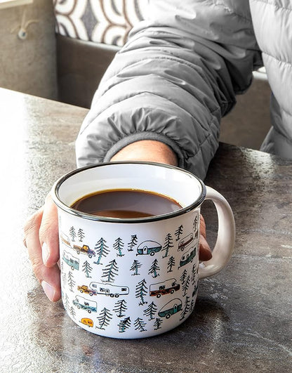 Camco Life is Better at The Campsite Coffee Mugs | Ceramic | 14oz. | 4-Pack (53357)