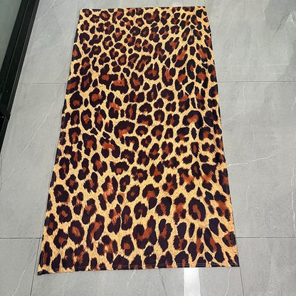 Leopard Beach Towel, Quick Dry Cheetah Print Absorbent Bath Towel, Women Thin Lightweight Towel Blanket, Multipurpose Girl Pool Bath Towel for Travel Yoga Swim Spa - 30 x 60 in