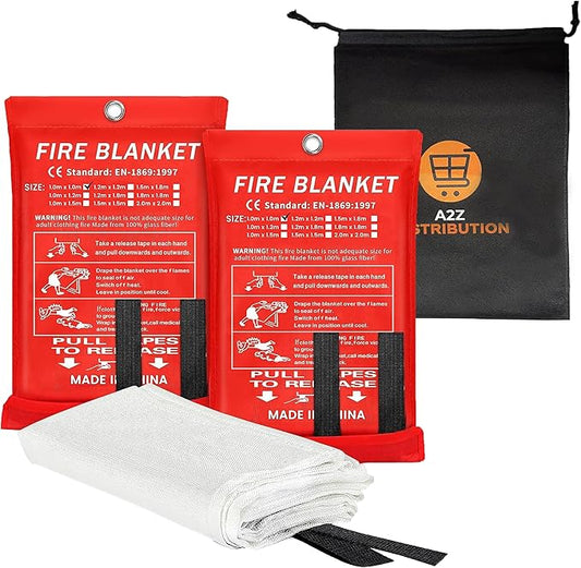 40”x40” Fire Blanket for Home and Kitchen, Emergency Fire Extinguisher Blanket, High Heat Resistant Fire Suppression for Home Safety Kitchen, and Camping (2)