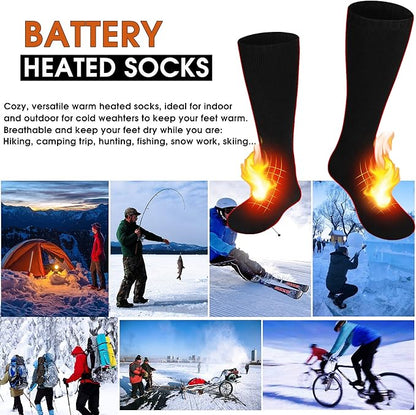 Svpro Rechargeable Electric Heated Socks for Men Women,Battery Powered Cold Weather Heat Socks, Outdoor Hunting Riding Camping Hiking Motorcycle Skiing Warm Winter Socks