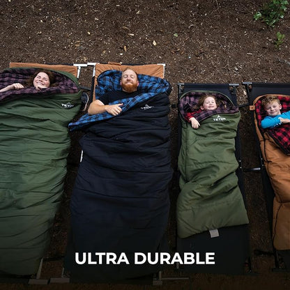 TETON Sports Deer Hunter -35F and 0F Degree Sleeping Bag. Warm and Comfortable Camping Sleeping Bags, Teton Tough Canvas Shell for Camping, Hunting, and Cold Weather
