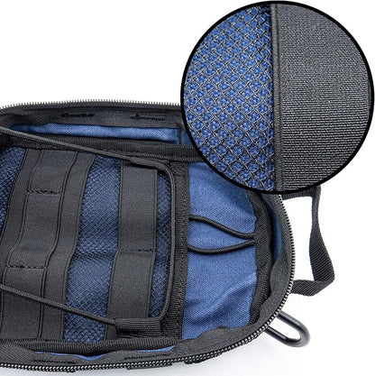 LINE2design First Aid (Ifak) Pouch EMS Bag - EMT Emergency Medical Trauma Pack Bags Tactical EDC Rescue Utility Gear IFAK Bags for Hiking Stop Bleeding Includes USA Patch - Navy