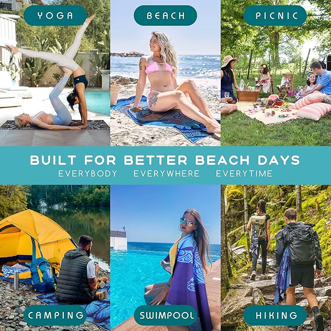 Microfiber Beach Towel – Blue Butterfly Quick Dry Lightweight Sand Free Oversized Large Towel Accessories Travel Must Have Swim Pool Yoga Camping Gear Summer Cruise Ship Essentials Cloud Compact Gift