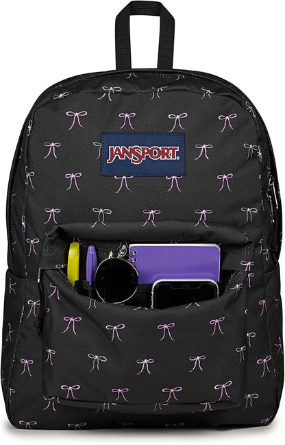 JanSport SuperBreak One Backpack - Durable, Lightweight Bookbag with 1 Main Compartment, Front Utility Pocket with Built-in Organizer - Premium Backpack, Bad Bows