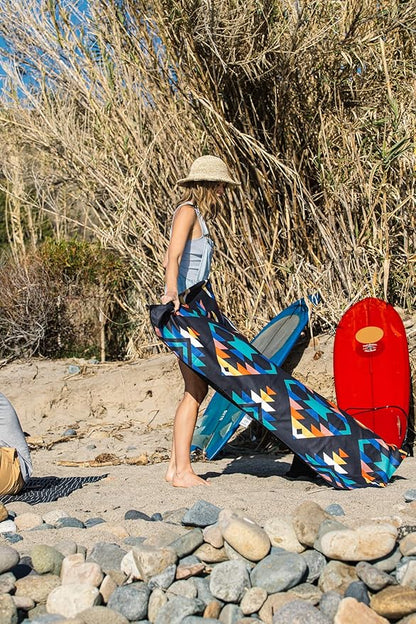 Nomadix Festival Blanket - Perfect for Picnics, Camping, & Lawn Seating - Plush Top & Water Resistant Base - Made with Post Consumer Recycled Materials - Cascades Multi - 60x70