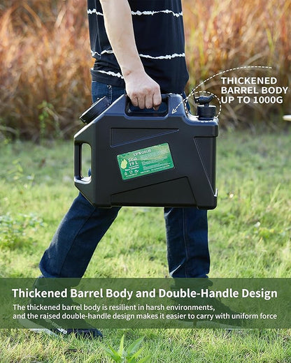 5 Gallon Water Jug, Camping Water Containers, Truly No Leakage Water Tank, Large Military Black Water Storage,BPA Free Portable Emergency Overlanding Gear for Outdoors&Hiking