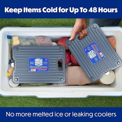 Cooler Shock Ice Packs - Reusable, Premium, Large Pack and Lunch Set for Long Term Use - Cools Faster Than Ice - Cooler Accessories