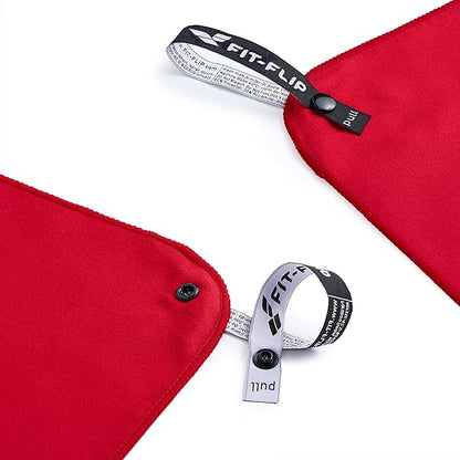 Fit-Flip Travel Towel - Compact & Ultra Soft Microfiber Camping Towel - Quick Dry Towel - Super Absorbent & Lightweight for Sports, Beach, Gym, Backpacking, Hiking and Yoga