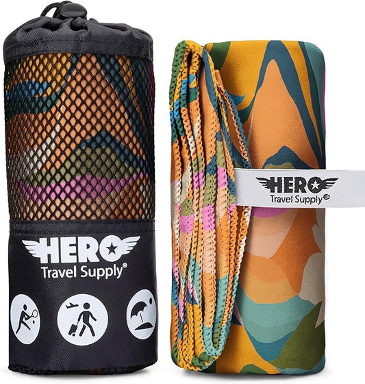 Hero Microfiber Large Beach Towel Compact for Travel (Island Breeze, 40" x 72")
