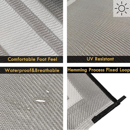 RURALITY Outdoor Rugs 5x8 for Patios Clearance,Waterproof Mats for Porch,Deck,Plastic Straw Area Rugs for Backyard,Balcony,Reversible,Geometric