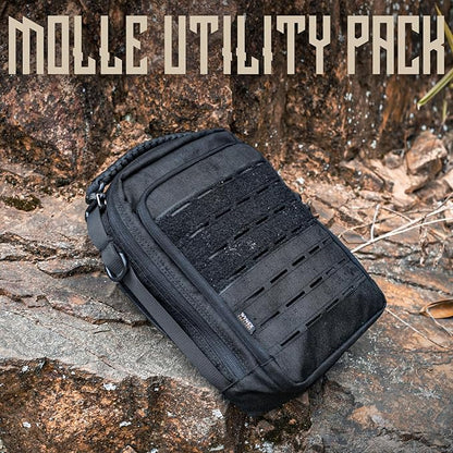 WYNEX Tactical Molle Admin Pouch, Utility EDC Pouch Organizer Modular Tool Pouch of Double Layer Design Medical EMT Attachment Bag Large Capacity with Elastic Webbing Insert Panel
