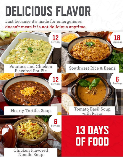 READYWISE - Emergency Food Supply Bucket, 120 Servings, MRE Meal Food Supply, Premade, Freeze Dried Survival Food for Hiking, Adventure & Camping Essentials, Individually Packaged, 25 Year Shelf Life
