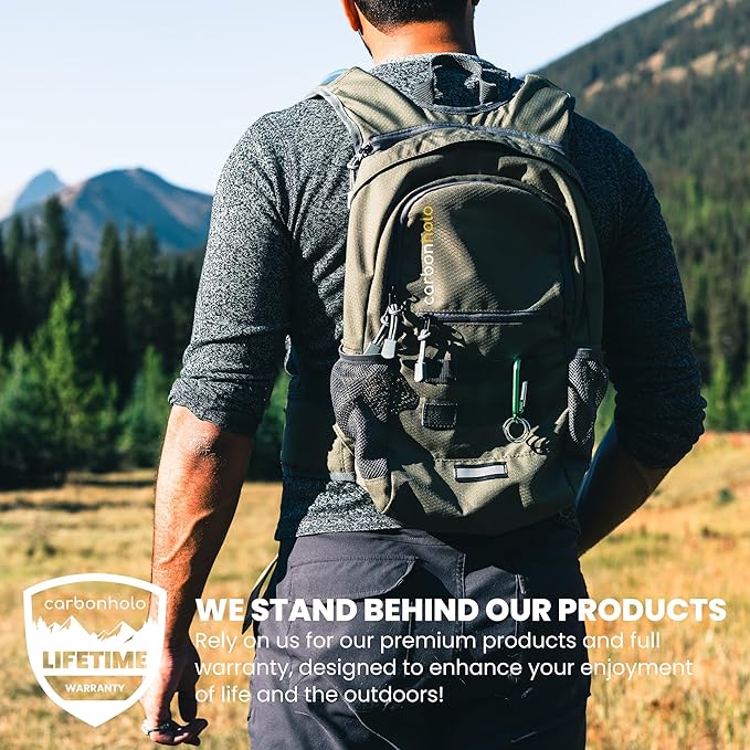 Hydration Backpack Daypack | Hiking Biking | Water Bladder Included | Insulated Pocket | Lightweight | Adjustable