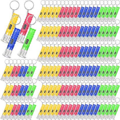 Jexine 150 Pcs Mini Flashlight Keychain, Assorted Colors Portable LED Flashlight, Colored Handheld Plastic Keychain Flashlights, LED Key Chains for Halloween Hiking Camping Cycling Party Favors