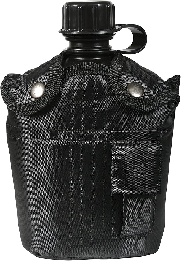 3PC Canteen KIT W/Cover &Aluminum Cup-Black